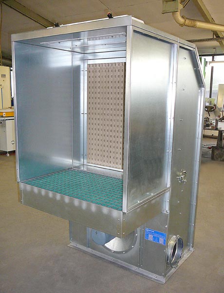 Kleinspritzwand mit Unterabsaugung