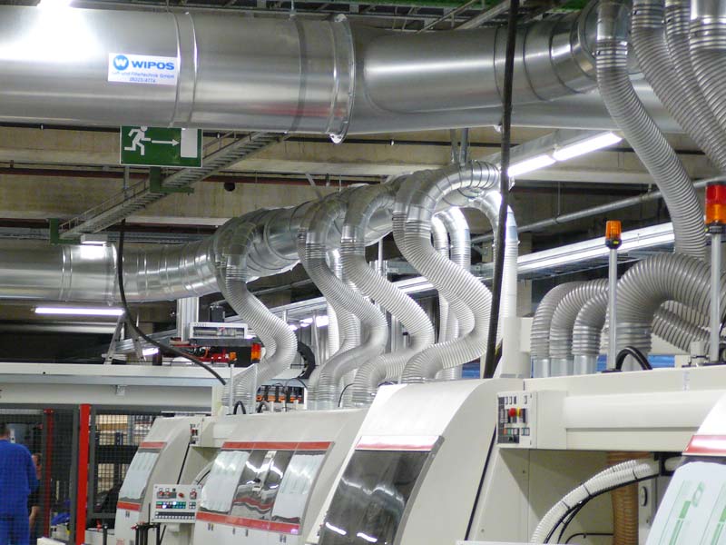 Rohrleitungsführung Maschinenanschluss