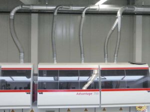 Rohrleitungsführung mit Maschinenanschluss