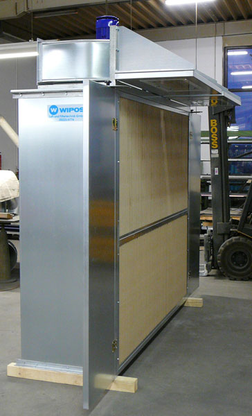 Trockenspritzwand mit Vordach-Faltkartonfilter und Glasfaserfilter