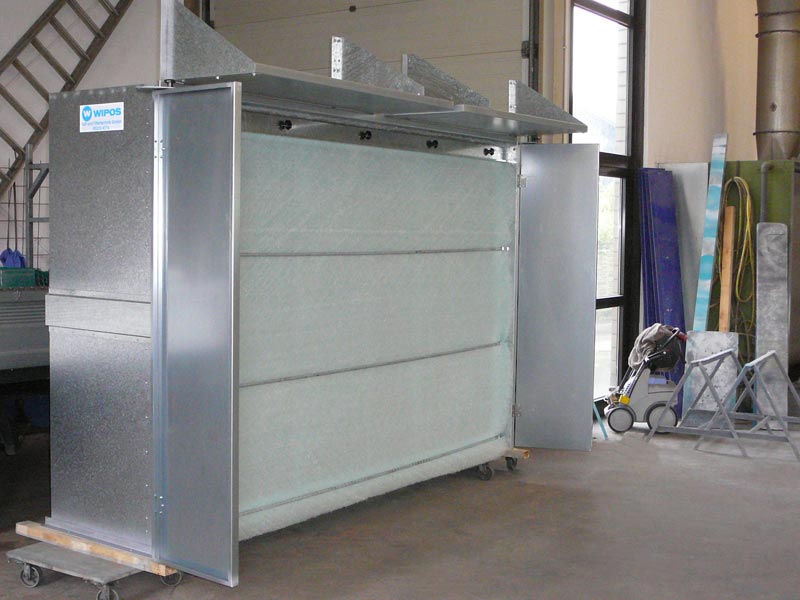 Trockenspritzwand mit Vordach-Glasfaserfilter